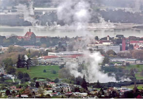 Rotorua New Zealnd lies withi n the Taupo volcanic zone